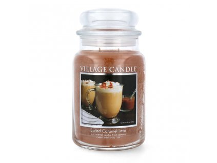 village candle salted caramel latte scented candle large jar 602 g 2125 oz