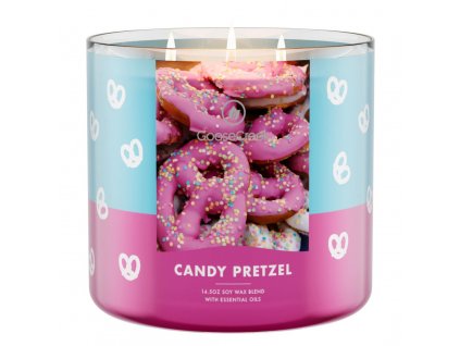 candy pretzel 3 docht kerze 411g