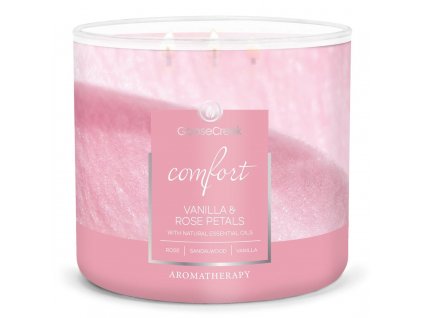 vanilla rose petals comfort 3 docht kerze 411g