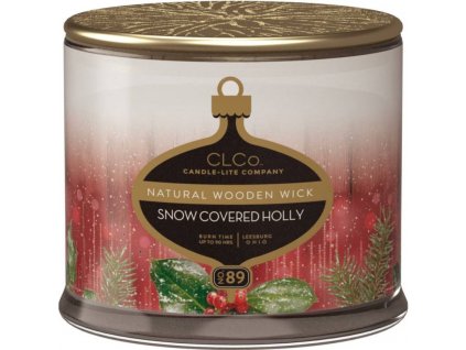 pol pm Candle lite CLCo swiateczna luksusowa swieca zapachowa z drewnianym knotem 14 oz 396 g No 89 Snow Covered Holly 11356 1