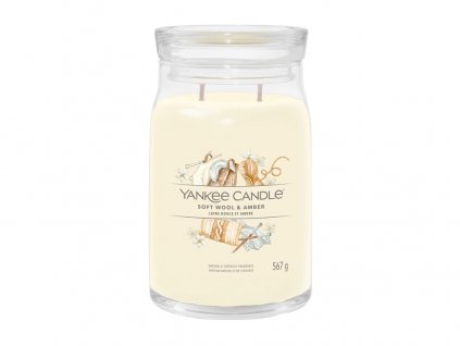 Yankee Candle Signature svíčka velká Soft Wool & Amber, 567g