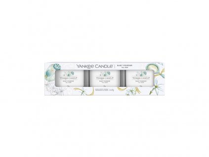 Yankee Candle Sada Votivní svíčky ve skle Baby Powder, 3 x 37 g