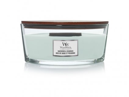 WoodWick Svíčka loď Sagewood & Seagrass, 453 g