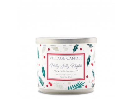 VILLAGE CANDLE vonná svíčka Holly Jolly Nights, 396g