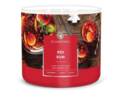red rum 3 docht kerze 411g