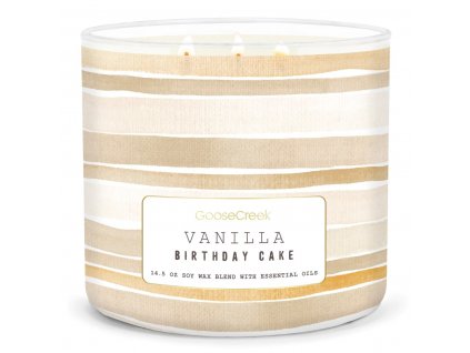 vanilla birthday cake 3 docht kerze 411g