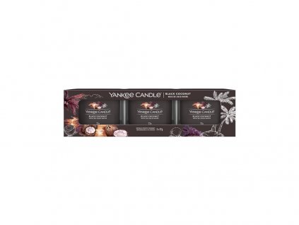 Yankee Candle Sada Votivní svíčky ve skle Black Coconut, 3 x 37 g