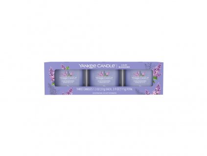 Yankee Candle Sada Votivní svíčky ve skle Lilac Blossoms, 3 x 37 g