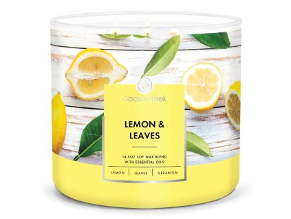 lemon leaves 3 docht kerze 411g
