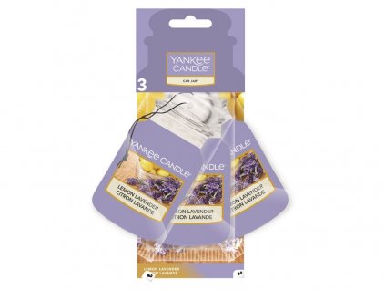 Yankee Candle Lemon Lavender Vůně do auta Papírová auto visačka sada (3 ks)