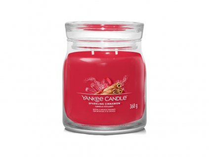 Yankee Candle Signature svíčka střední Sparkling Cinnamon, 368g