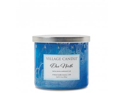 Village Candle Vonná svíčka Due North - Mořský vzduch, Jasmín & Santalové dřevo, 396 g