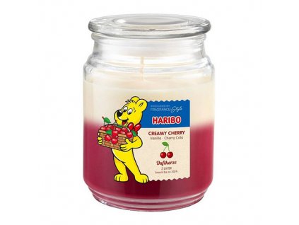 Haribo svíčka Creamy Cherry - Krémová třešeň, 510g