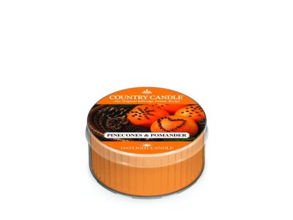 country candle pinecones pomander daylight