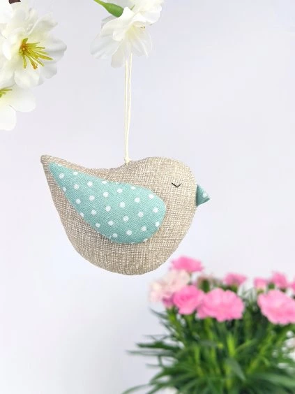 Látková dekorace ptáček