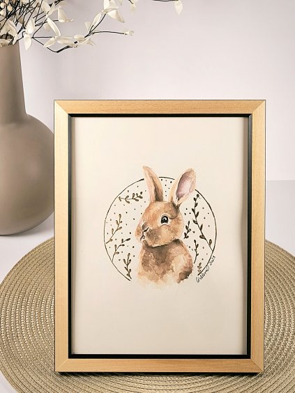 Obrázek akvarel Zajíček