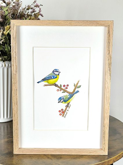 Obrázek na zavěšení - akvarel Sýkorky