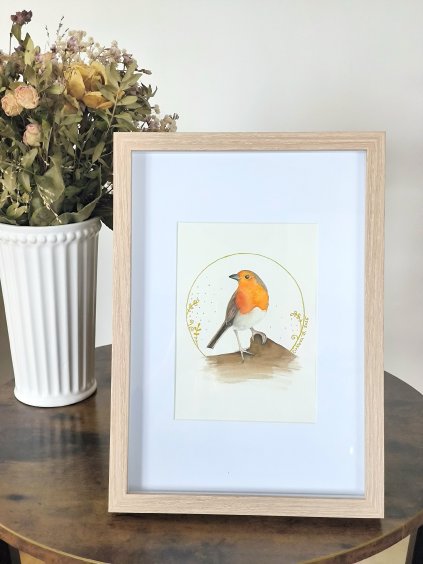 Obrázek akvarel Červenka