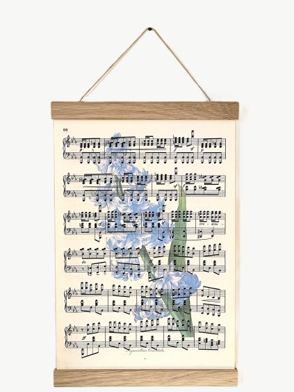 Tisk na starém notovém papíře HYACINT