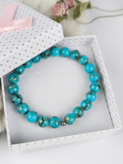 Náramek z minerálů ROUND s perletí