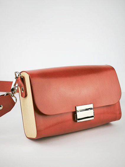 Kožená kabelka CLAIRE red