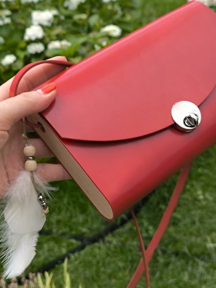 Kožená kabelka PAULA red