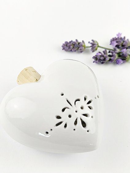 Porcelánové srdíčko s levandulí TANY