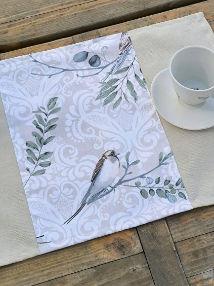 Prostírání Ptáček na béžové