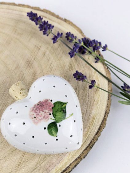 Porcelánové srdíčko s levandulí HORTENZIE