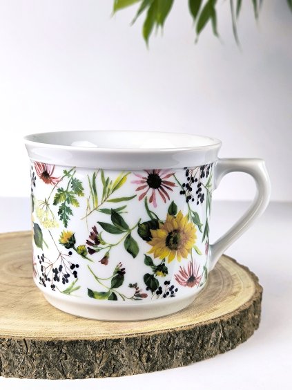Porcelánový hrnek Vařák květiny, 500 ml