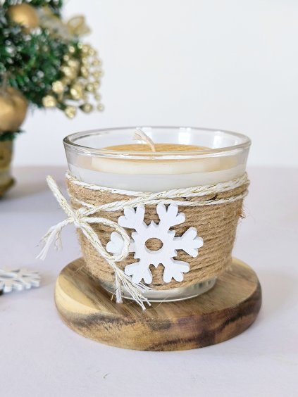 Svíčka na podložce Vločka