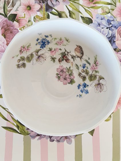 Porcelánová miska Ptáček v kvítí