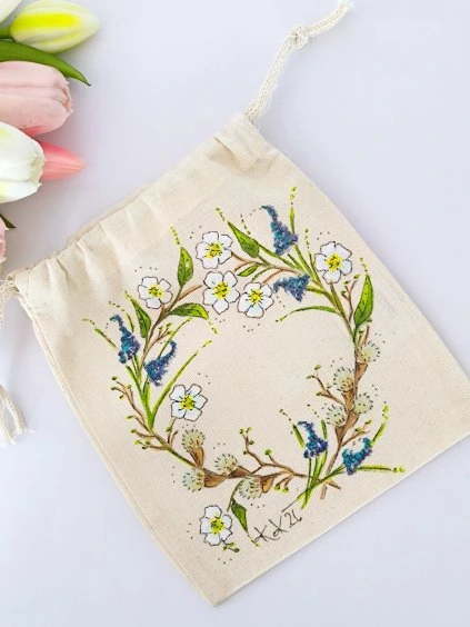 Plátěný pytlík JARNÍ VĚNEČEK