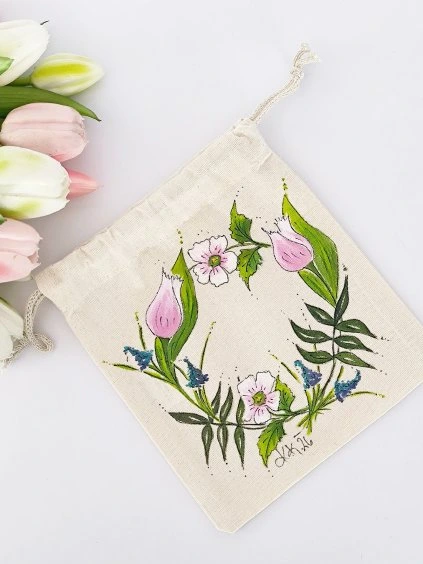 Plátěný pytlík TULIPÁNY