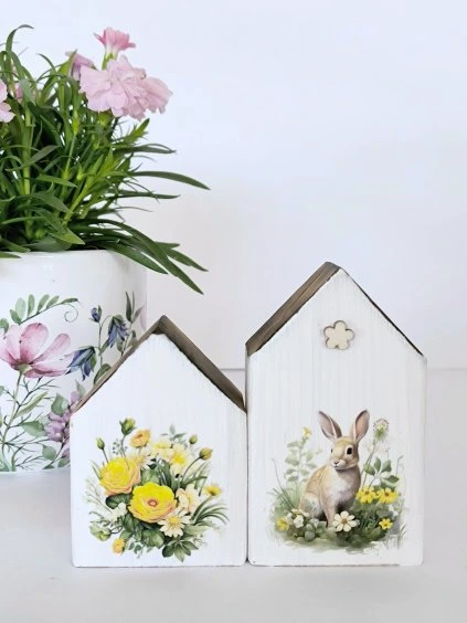 Sada dřevěných domečků ZAJÍČEK