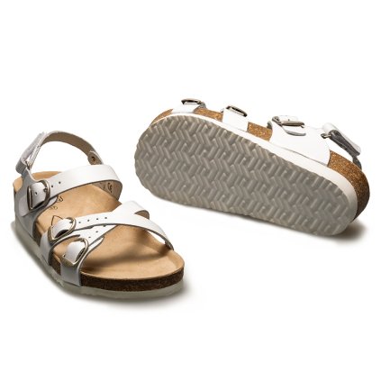 bílé zdravotní sandály na klínku147