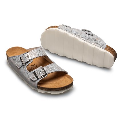 Dvoupáskové bledě modré dámské pantofle4