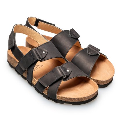 černé kožené sandály 33