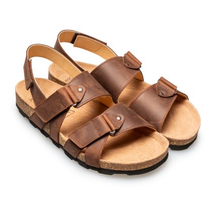 hnědé kožené sandály 38