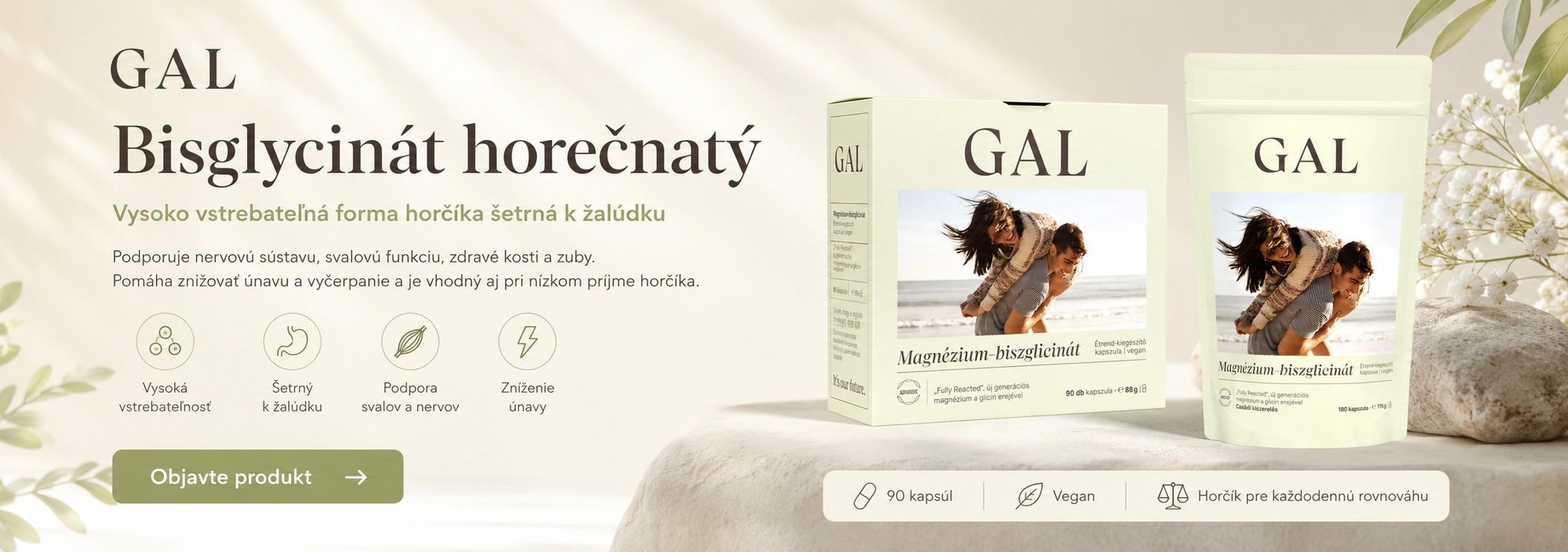 GAL Bisglycinát horečnatý (90 kapsúl), 84g