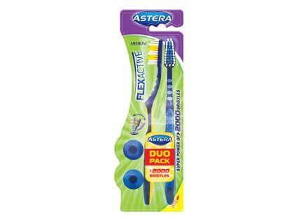 Zubná kefka Astera Flex Active 1+1 medium AROMA medium