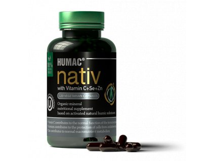 HUMAC® Nativ Vegetariánske kapsule s Vitamínom C+Se+Zn 120 ks