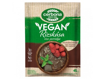 cerbona ryzova kasa s horkou cokoladou a malinami bezlepkova vegan 45g