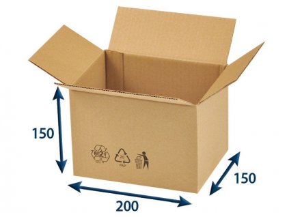 kartonova krabica 200 x 150 x 150 3vvl chlopnova