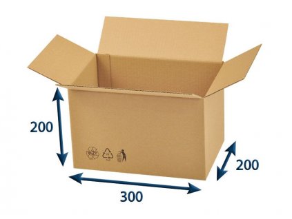 kartonova krabica 300 x 200 x 200 3vvl chlopnova