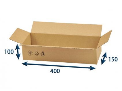 kartonova krabica 400 x 150 x 100 3vvl chlopnova