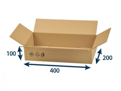 kartonova krabica 400 x 200 x 100 3vvl chlopnova