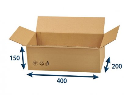 kartonova krabica 400 x 200 x 150 3vvl chlopnova
