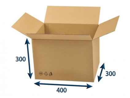 kartonova krabica 400 x 300 x 300 3vvl chlopnova