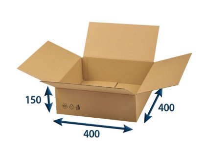 kartonova krabica 400 x 400 x 150 3vvl chlopnova